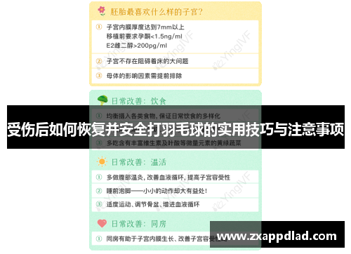 受伤后如何恢复并安全打羽毛球的实用技巧与注意事项